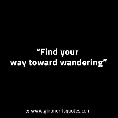 Find your way toward wandering GinoNorrisINTJQuotes