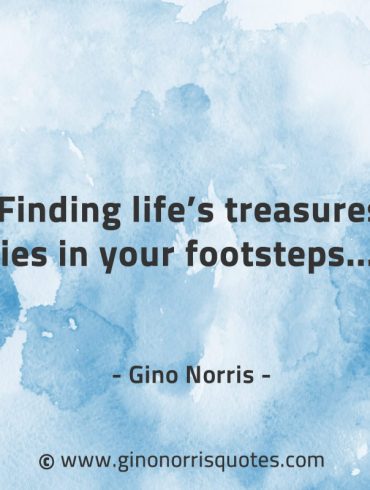 Finding lifes treasures GinoNorrisQuotes