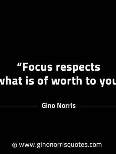 Focus respects what is of worth to you GinoNorrisINTJQuotes