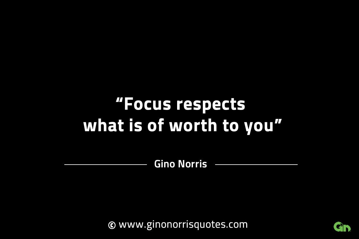 Focus respects what is of worth to you GinoNorrisINTJQuotes