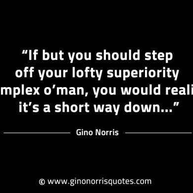 If but you should step off your lofty superiority GinoNorrisINTJQuotes