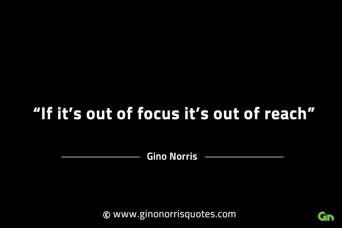 If its out of focus its out of reach GinoNorrisINTJQuotes