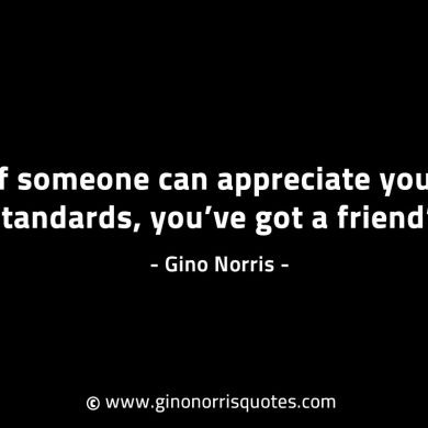 If someone can appreciate your standards GinoNorrisINTJQuotes