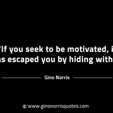 If you seek to be motivated it has escaped you GinoNorrisINTJQuotes