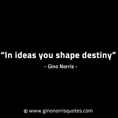 In ideas you shape destiny GinoNorrisINTJQuotes