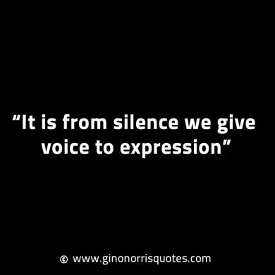 It is from silence we give voice to expression GinoNorrisINTJQuotes