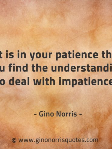 It is in your patience that you find GinoNorrisQuotes