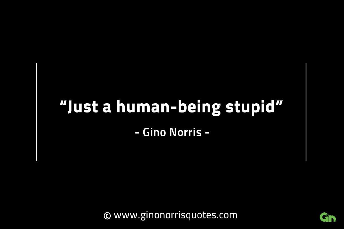 Just a human being stupid GinoNorrisINTJQuotes