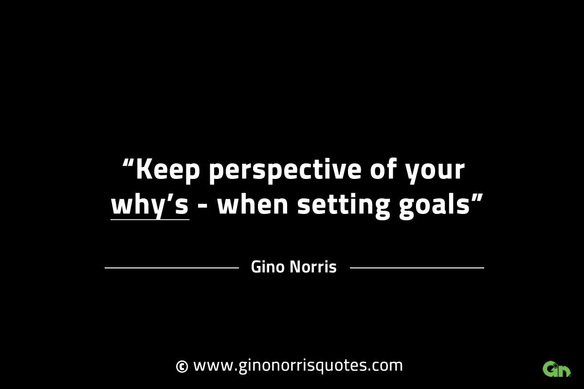 Keep perspective of your whys when setting goals GinoNorrisINTJQuotes