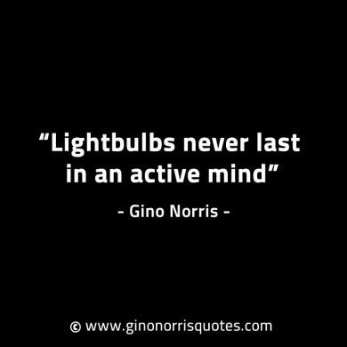 Lightbulbs never last in an active mind GinoNorrisINTJQuotes
