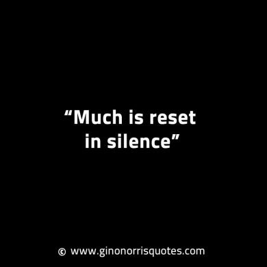 Much is reset in silence GinoNorrisINTJQuotes