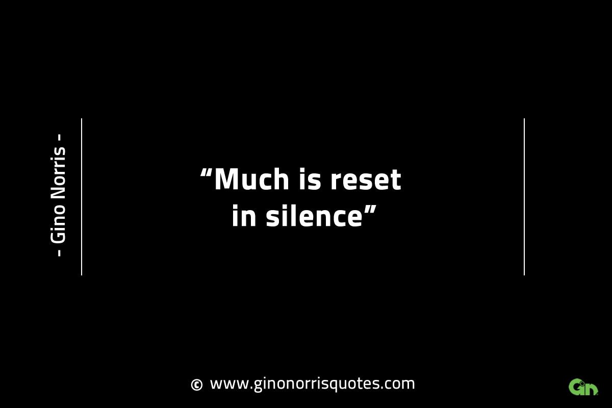 Much is reset in silence GinoNorrisINTJQuotes