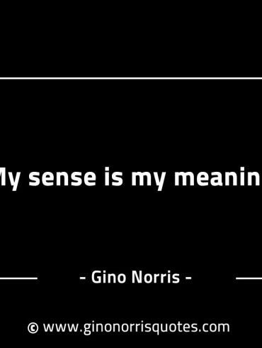 My sense is my meaning GinoNorrisINTJQuotes