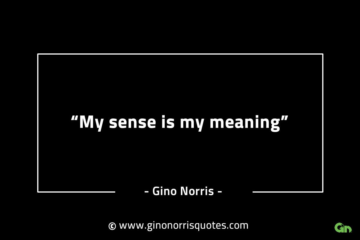 My sense is my meaning GinoNorrisINTJQuotes