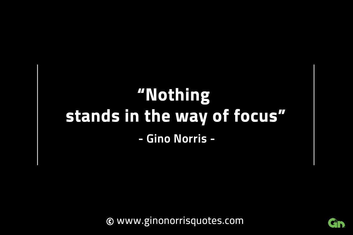 Nothing stands in the way of focus GinoNorrisINTJQuotes
