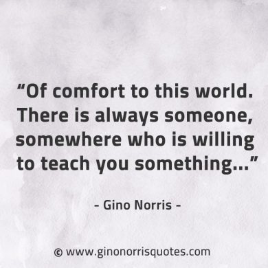 Of comfort to this world GinoNorrisQuotes