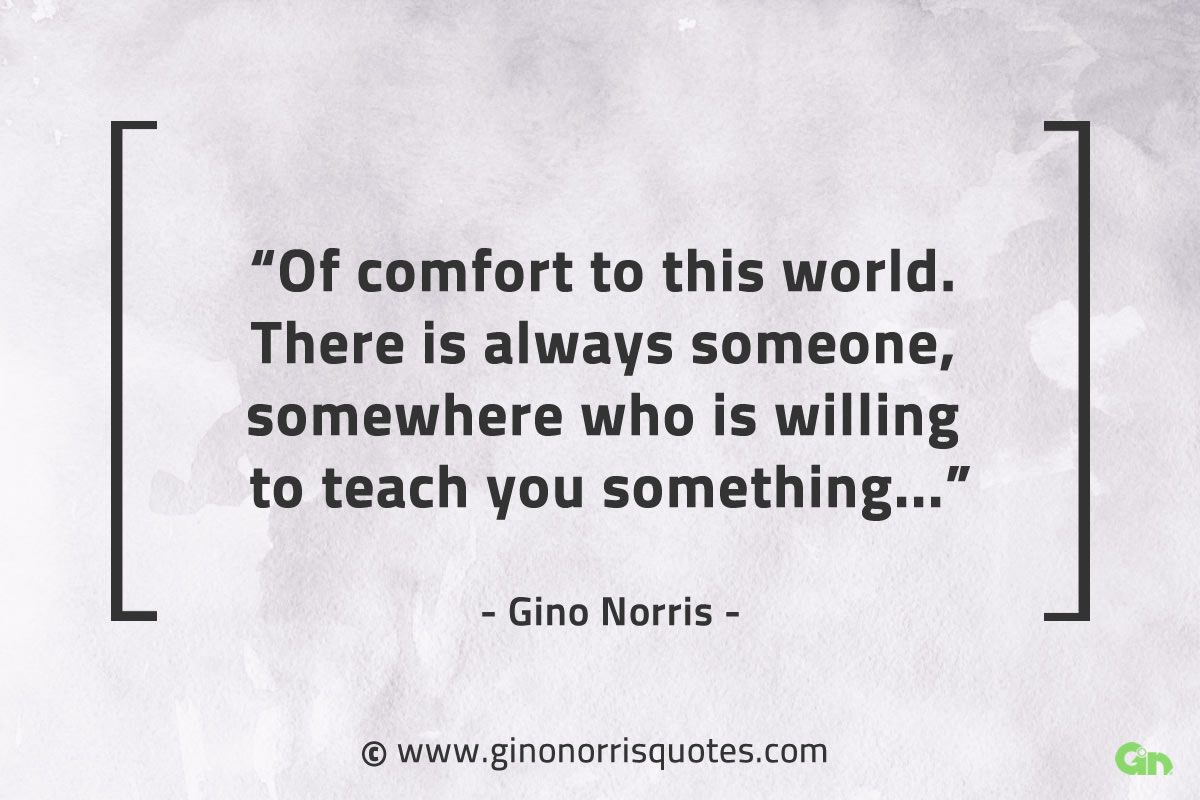 Of comfort to this world GinoNorrisQuotes