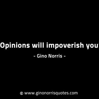 Opinions will impoverish you GinoNorrisINTJQuotes