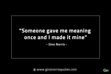 Someone gave me meaning once GinoNorrisINTJQuotes
