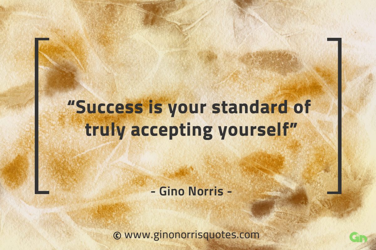 Success is your standard of truly accepting yourself GinoNorrisQuotes