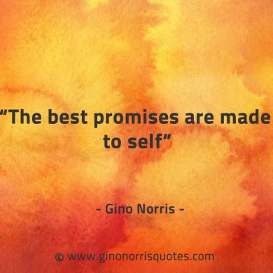 The best promises are made to self GinoNorrisQuotes
