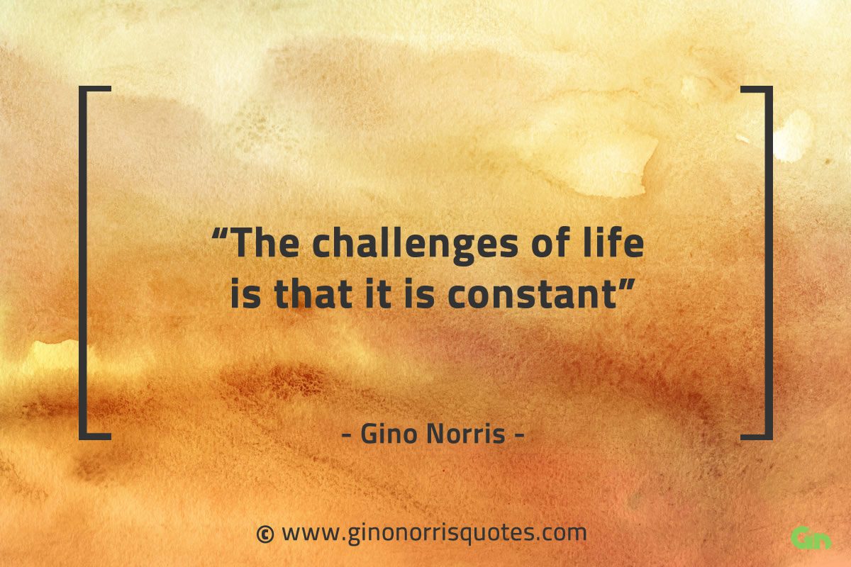 The challenges of life is that it is constant GinoNorrisQuotes