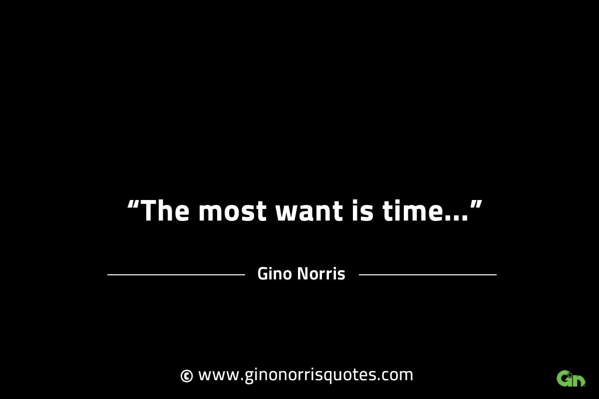 The most want is time GinoNorrisINTJQuotes