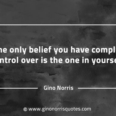 The only belief you have complete control over GinoNorrisQuotes