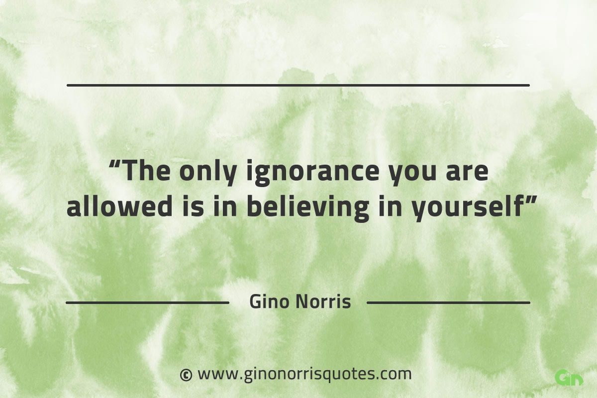 The only ignorance you are allowed GinoNorrisQuotes
