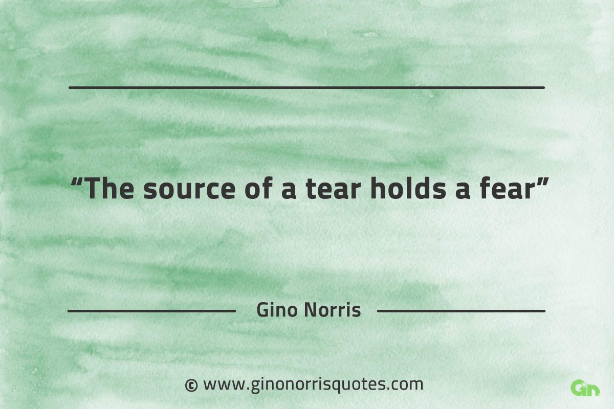 The source of a tear holds a fear GinoNorrisQuotes