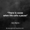 There is cause when life calls a pause GinoNorrisQuotes