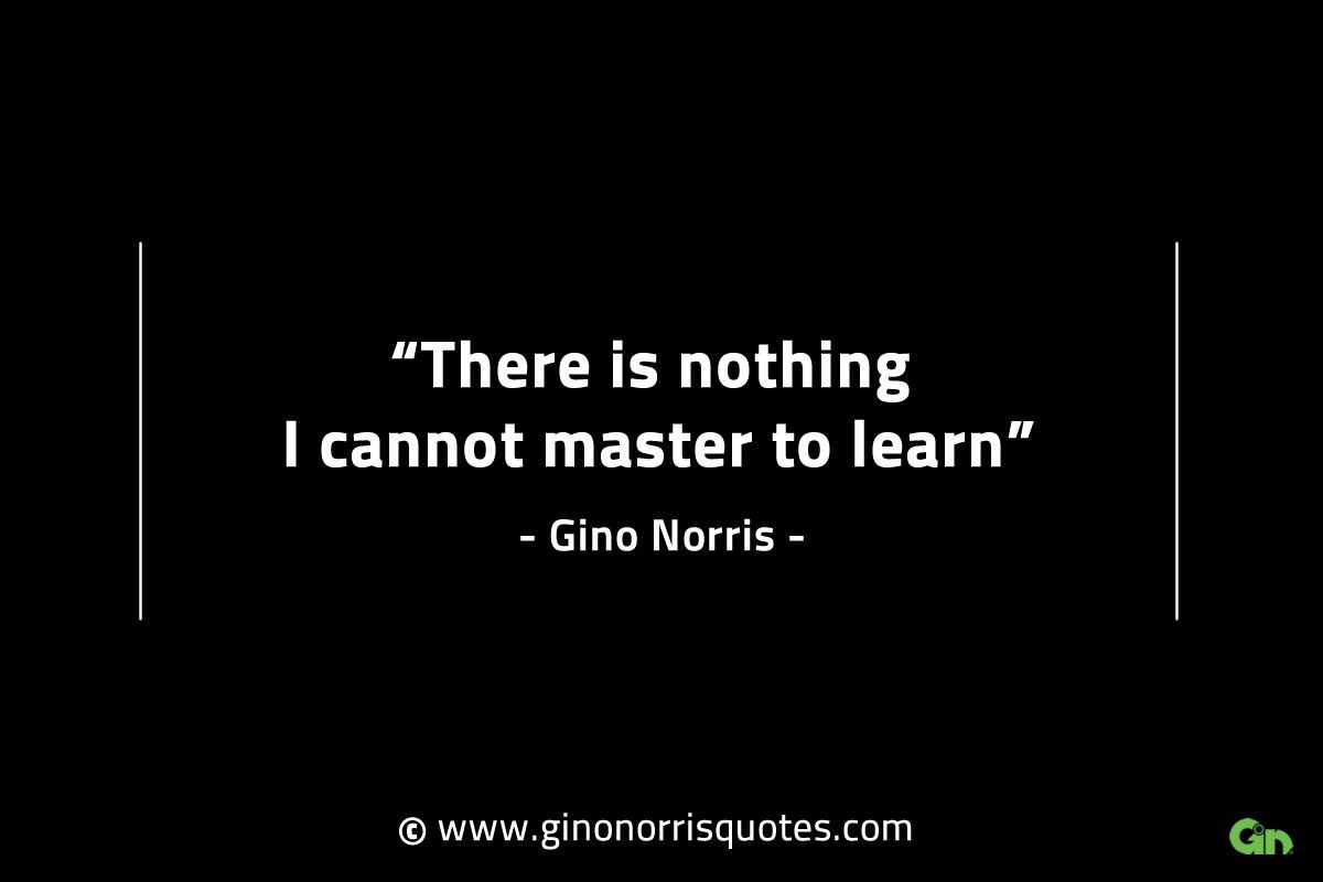 There is nothing I cannot master to learn GinoNorrisINTJQuotes