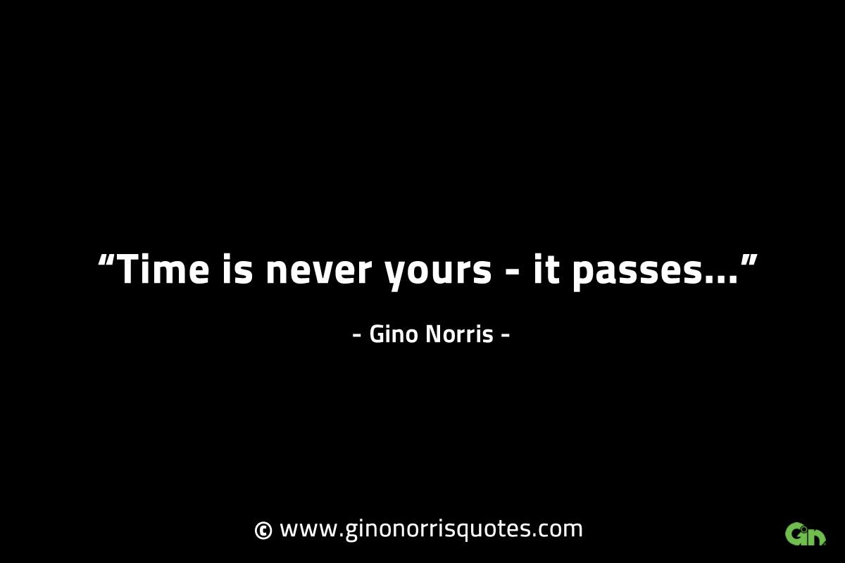 Time is never yours it passes GinoNorrisINTJQuotes