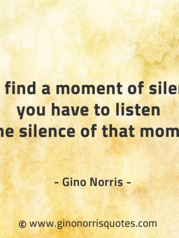 To find a moment of silence GinoNorrisQuotes