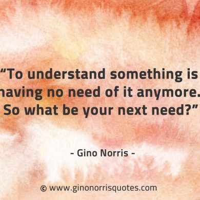 To understand something is having no need GinoNorrisQuotes