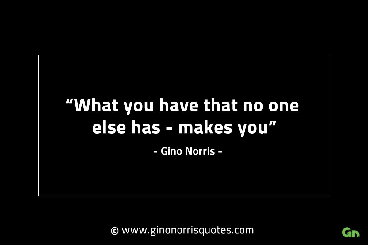 What you have that no one else has GinoNorrisINTJQuotes