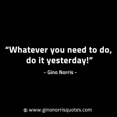 Whatever you need to do do it yesterday GinoNorrisINTJQuotes