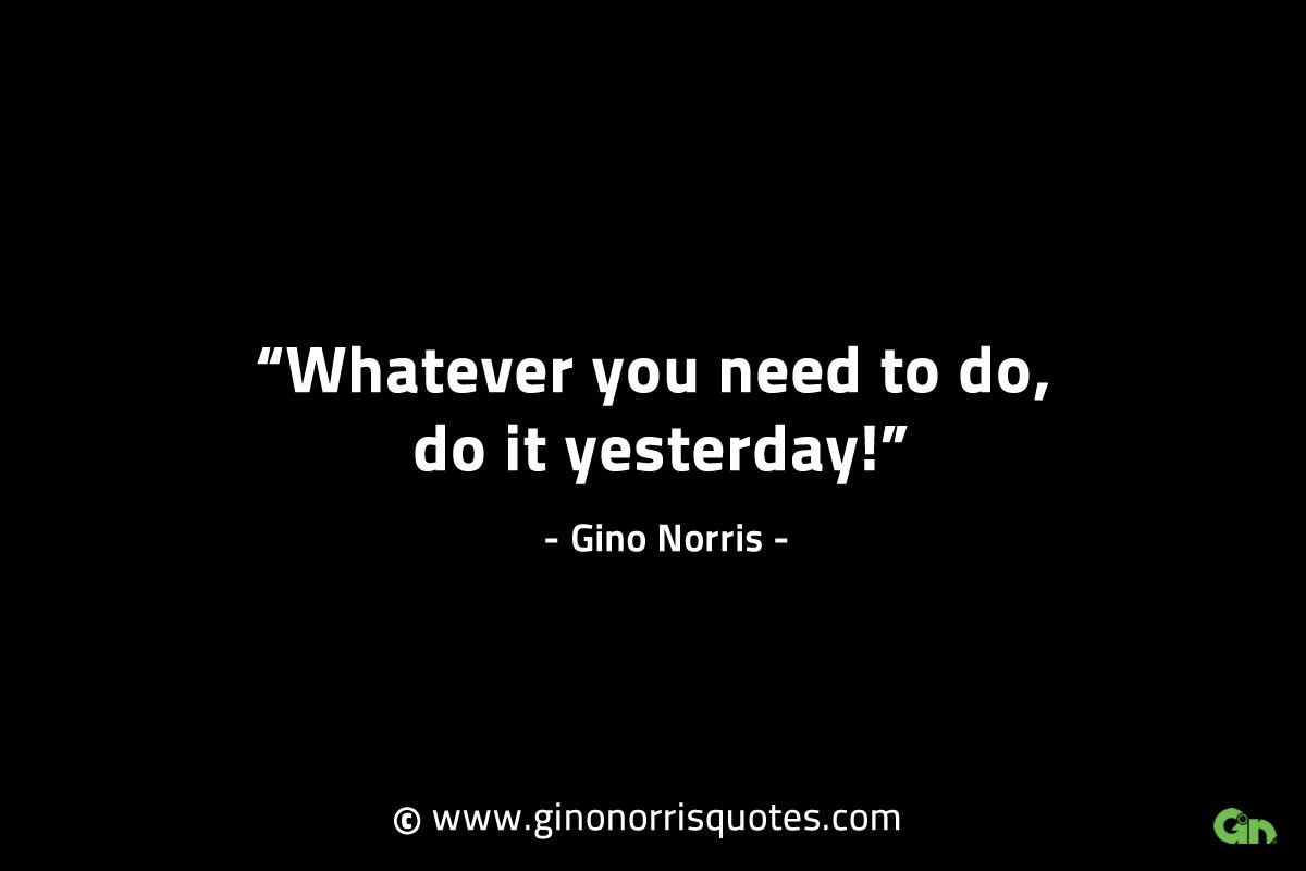 Whatever you need to do do it yesterday GinoNorrisINTJQuotes