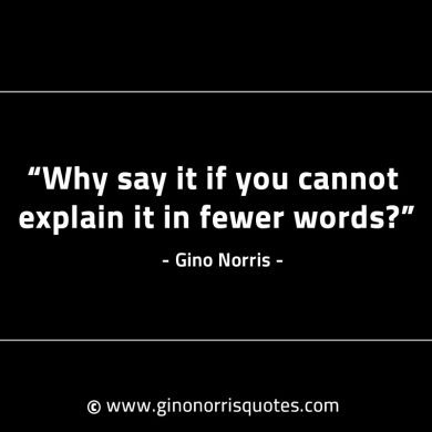 Why say it if you cannot explain it GinoNorrisINTJQuotes