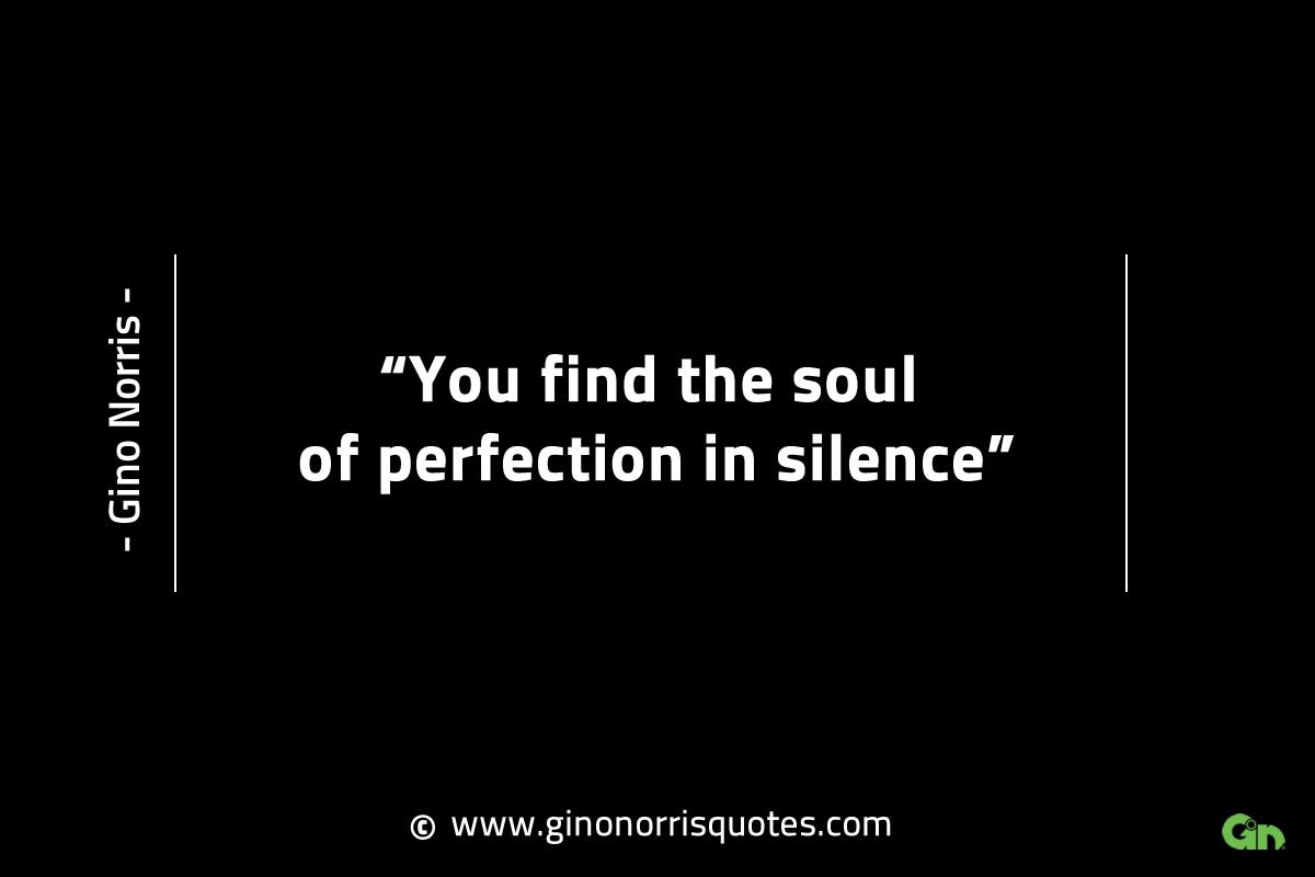 You find the soul of perfection in silence GinoNorrisINTJQuotes