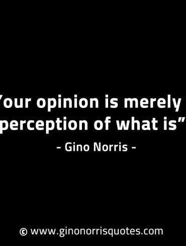 Your opinion is merely a perception of what is GinoNorrisINTJQuotes