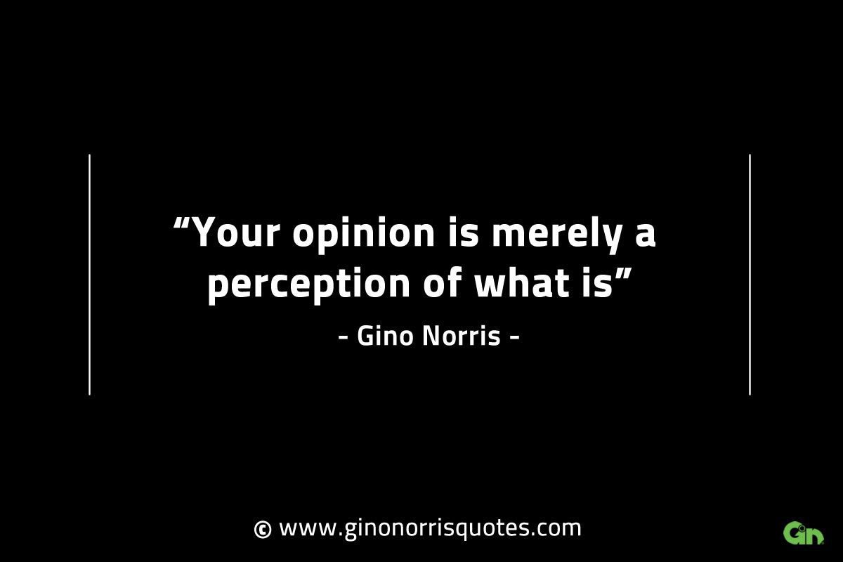 Your opinion is merely a perception of what is GinoNorrisINTJQuotes