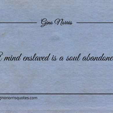 A mind enslaved is a soul abandoned ginonorrisquotes