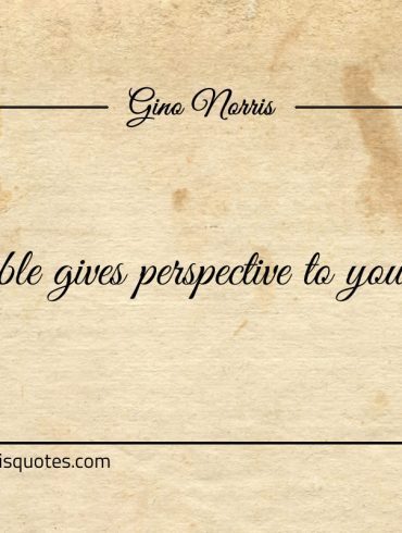 A stumble gives perspective to your vision ginonorrisquotes