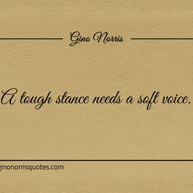 A tough stance needs a soft voice ginonorrisquotes