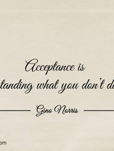 Acceptance is understanding what you dont dare to ginonorrisquotes