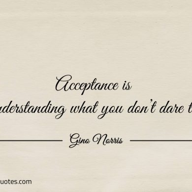 Acceptance is understanding what you dont dare to ginonorrisquotes