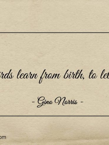 Birds learn from birth to let go ginonorrisquotes