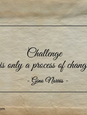 Challenge is only a process of change ginonorrisquotes