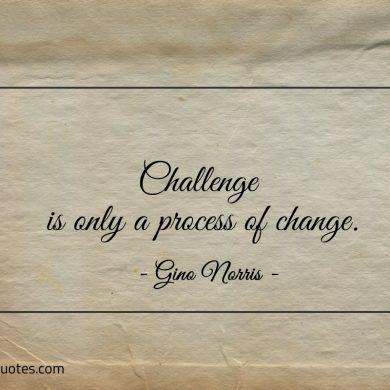 Challenge is only a process of change ginonorrisquotes